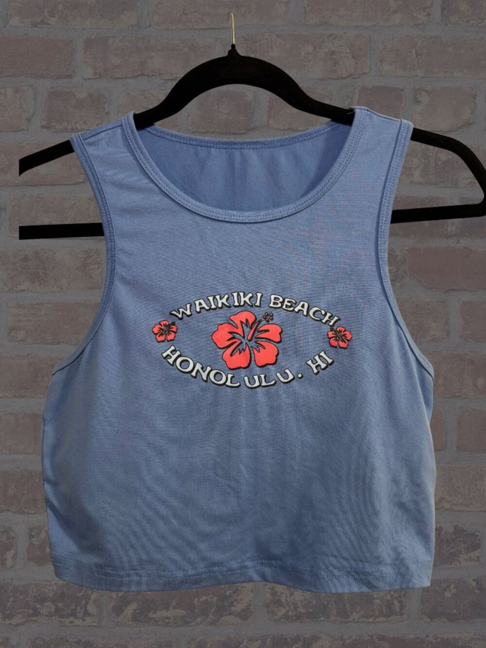 SHEIN Crop Hibiscus Tank - Size M